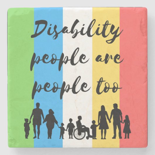 障害者も人間である ストーンコースター (正面)