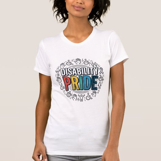 障害者プライド ヴィンテージ 包括的認知シャツ Tシャツ (正面)
