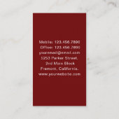 障害者ホームケア介護者ナース赤いハート 名刺 (裏面)