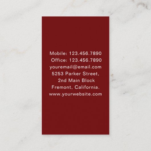 障害者ホームケア介護者ナース赤いハート 名刺 (裏面)