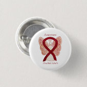障害者大人認識度エンジェルリボンアートピン 缶バッジ (正面&裏面)