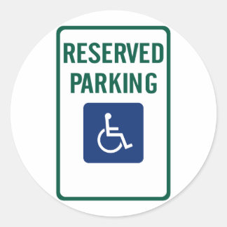障害者専用駐車場の道路標識 ラウンドシール