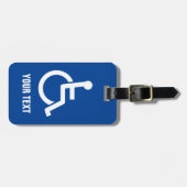 障害者車椅子障害アイコンのカスタム移動 ラゲッジタグ (正面横)