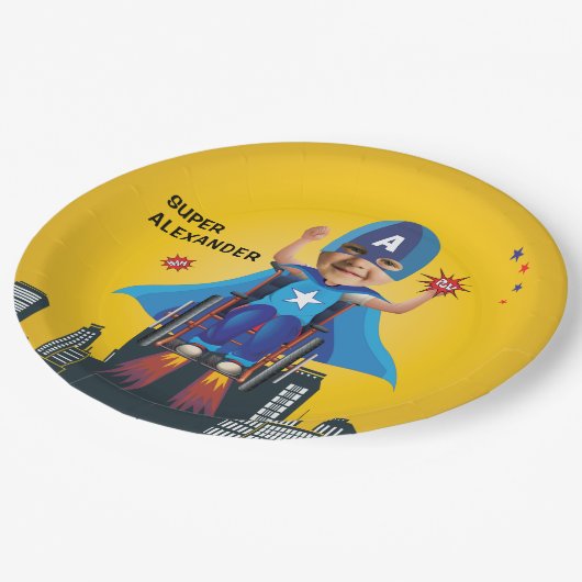 障害者車飛んでいるイスおもしろい誕生日 ペーパープレート (アングル)