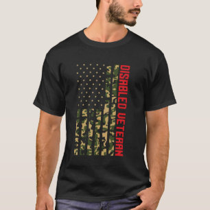 障害者退役軍人ハンディキャップ軍隊兵士退役軍人 Tシャツ