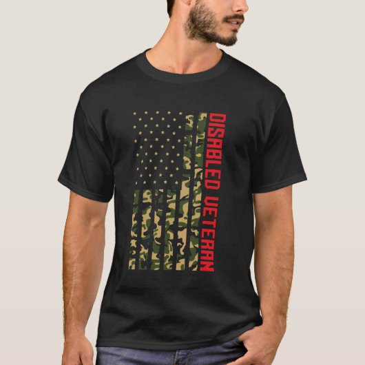 障害者退役軍人ハンディキャップ軍隊兵士退役軍人 Tシャツ (正面)