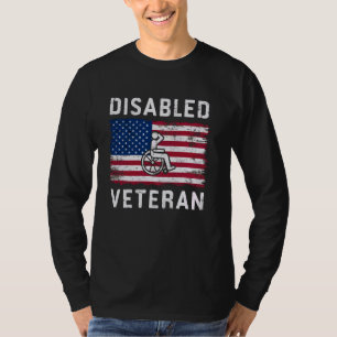 障害者退役軍人ハンディキャップ軍隊兵士退役軍人 Tシャツ