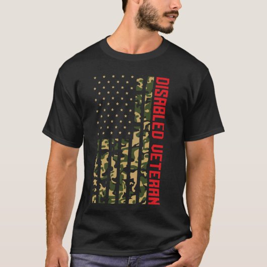 障害者退役軍人ハンディキャップ軍隊兵士退役軍人 Tシャツ (正面)