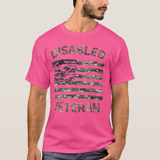 障害者退役軍人ハンディキャップ軍隊兵士退役軍人 Tシャツ (正面)