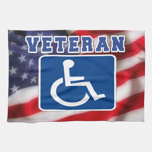 障害者退役軍人USA キッチンタオル (横)