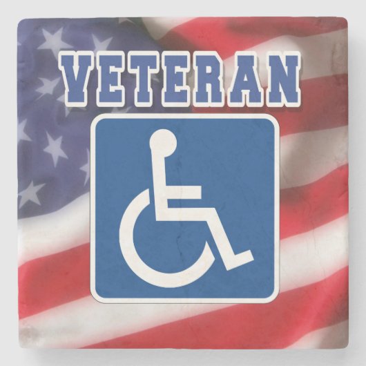 障害者退役軍人USA ストーンコースター (正面)