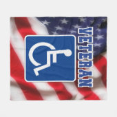 障害者退役軍人USA フリースブランケット (正面(横))