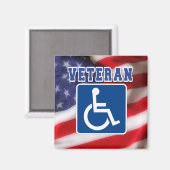 障害者退役軍人USA マグネット (正面/裏面)