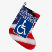 障害者退役軍人USA ラージクリスマスストッキング (正面 (吊り時))