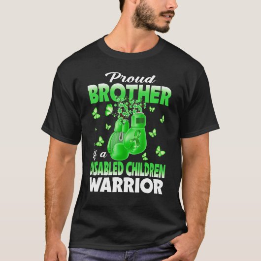 障害誇りを持ったのある子供の戦士の兄弟 Tシャツ (正面)