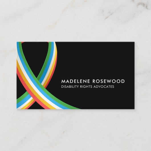 障害認識度リボン 名刺 (正面)