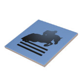 障害飛越する馬術選手。 タイル (側面)