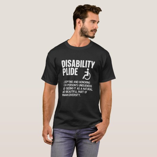 障害PLIDE車いすユーモアハンディキャップ脚Am Tシャツ (正面フル)