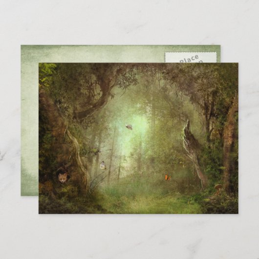 隠されたキツネ果樹園の郵便はがき ポストカード (正面/裏面)