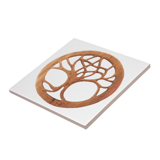 隠されたケルト族の星形五角形が付いているドルイド教司祭の木 タイル (側面)