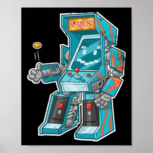 隠されたジョイスティック付きアーケードゲーム筐体 ディの中のArcade Bot ポスター (正面)