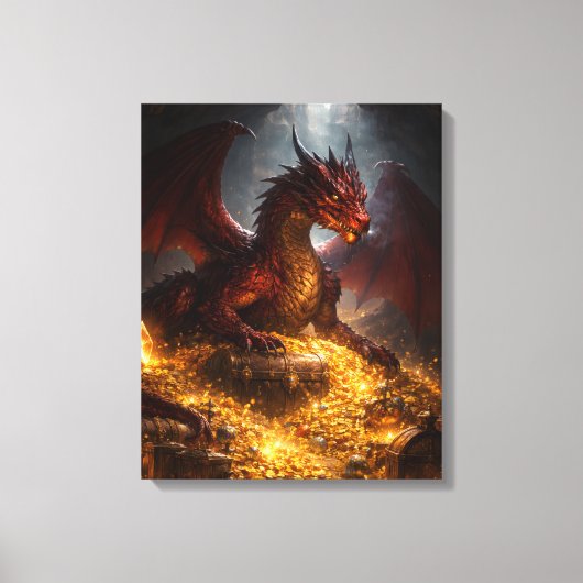 隠された宝のドラゴン キャンバスプリント (正面)