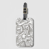 隠された宝石黒白の幾何モダン図形 ラゲッジタグ (正面縦)