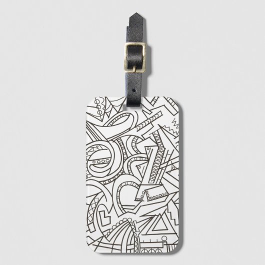 隠された宝石黒白の幾何モダン図形 ラゲッジタグ (正面縦)