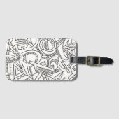 隠された宝石黒白の幾何モダン図形 ラゲッジタグ (正面横)