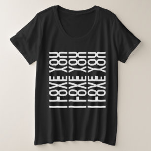 隠された愛のメッセージ - I LOVE YOU プラスサイズTシャツ