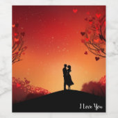 隠された愛:バレンタインワインラベル ワインラベル (シングルラベル)