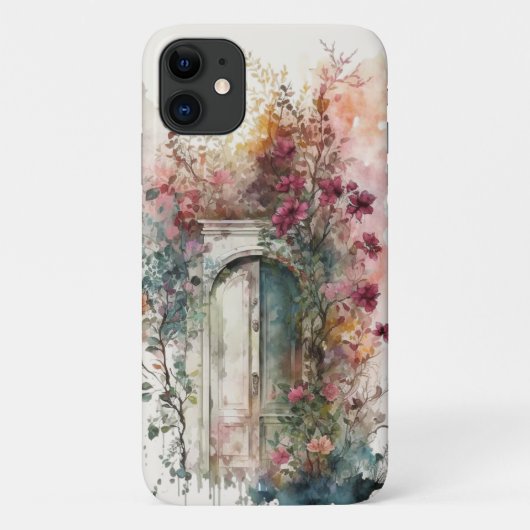 隠された木のドア秘密の庭の夢のような水色 Case-Mate iPhoneケース (裏面)