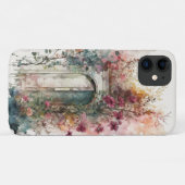 隠された木のドア秘密の庭の夢のような水色 Case-Mate iPhoneケース (裏面(横))