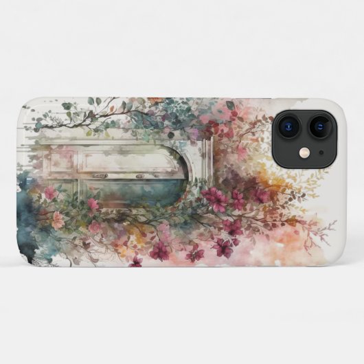 隠された木のドア秘密の庭の夢のような水色 Case-Mate iPhoneケース (裏面(横))