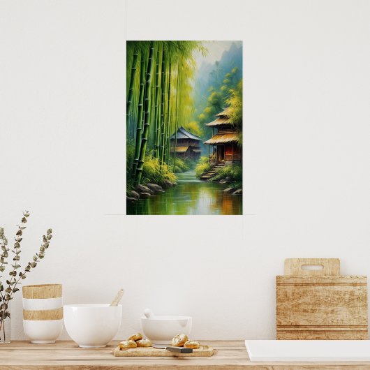 隠された村の竹の抱擁 ポスター (キッチン)