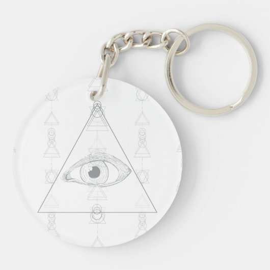 隠された目の秘密の知識密教幾何学 キーホルダー (裏面)