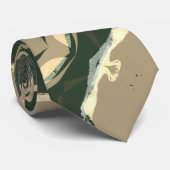 隠された繊細なカモフラージリーフの形状 ネクタイ (ロール)