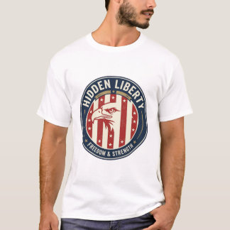 隠された自由 愛国 光学錯覚 Tシャツ