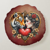 隠された荒野のハート ラウンドクッション (裏面)