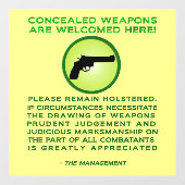 隠された警告武器の窓が貼り付く ウィンドウサイン (シート)