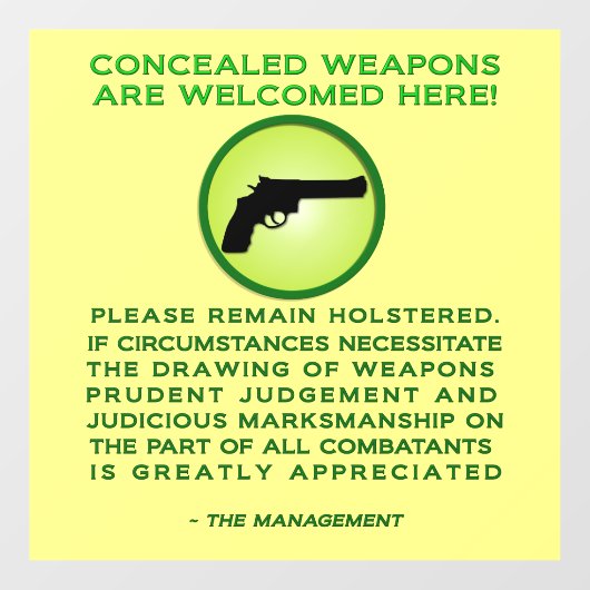 隠された警告武器の窓が貼り付く ウィンドウサイン (シート)