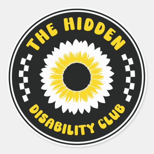 隠された障害クラブサンフラワーバッジ ラウンドシール (正面)