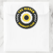 隠された障害クラブサンフラワーバッジ ラウンドシール (バッグ)