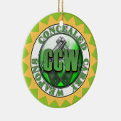隠されるCCWは武器銃のオーナメントのクリスマスを運びます セラミックオーナメント (右)