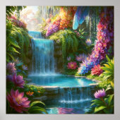 隠しオアシス – カラフル自然イラストレーションスタイル ポスター (正面)