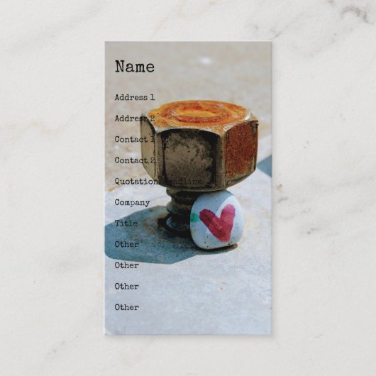 隠しハートロックと錆びたボルト 名刺 (正面)
