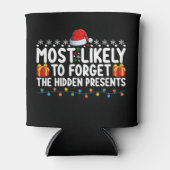 隠しプレゼントを忘れがちクリスマス 缶クーラー (正面)
