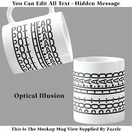 隠しメッセージポットヘッドコーヒー中毒119B おもしろい コーヒーマグカップ