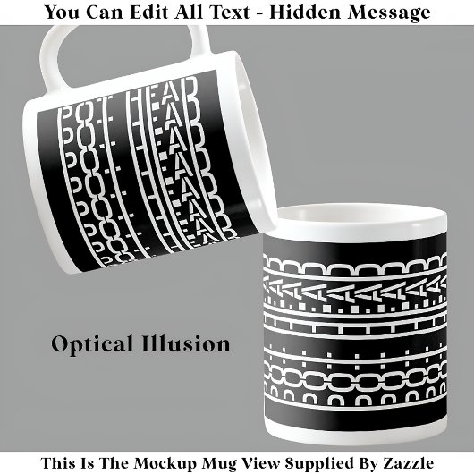 隠しメッセージポットヘッドコーヒー中毒119W おもしろい コーヒーマグカップ