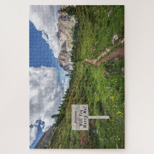 隠しメッセージマウンテンフラワーズウィズミーパズル ジグソーパズル (縦)